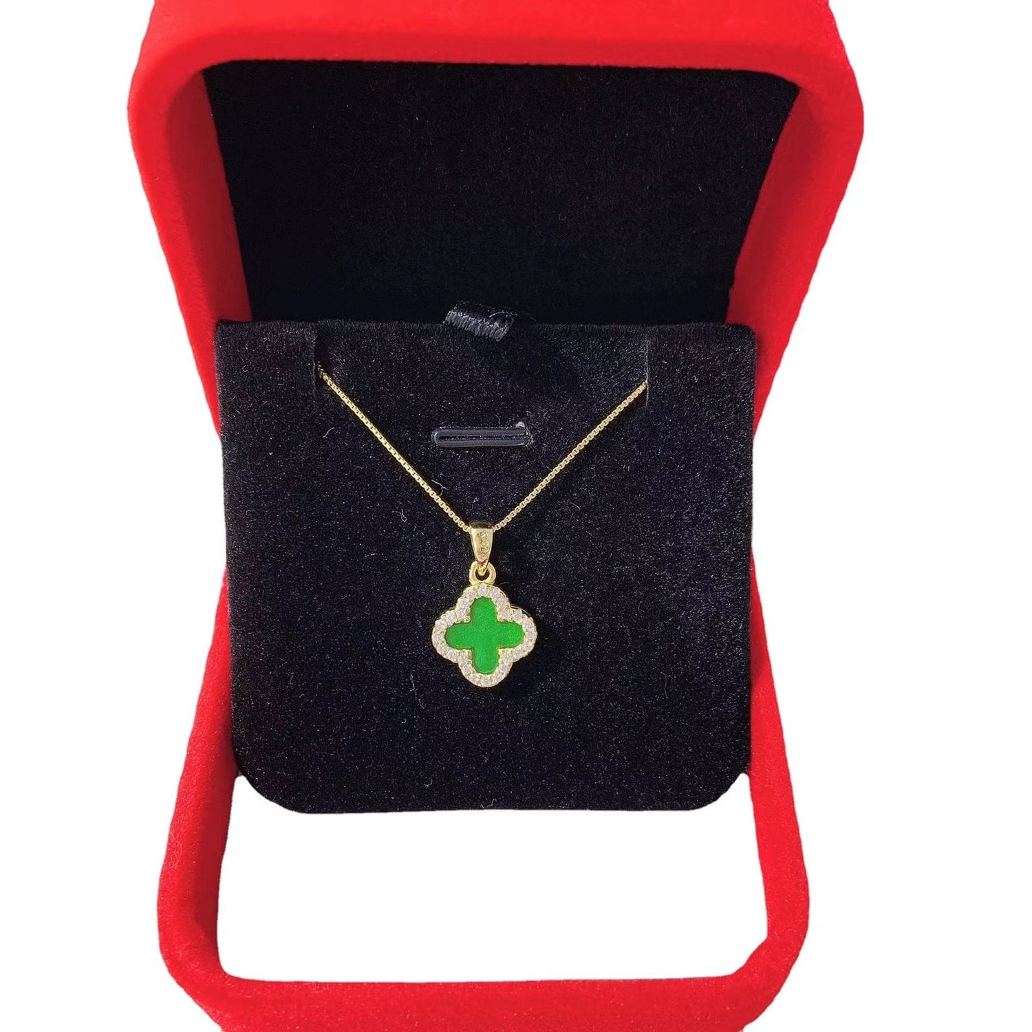 Lively® Colliers Collier " Trèfle Verte/Blanche" | Lively®